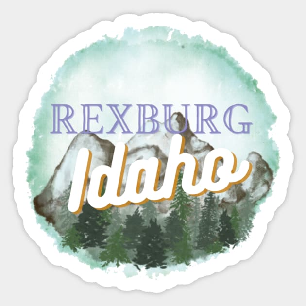 rexburg idaho mountain watercolor Sticker by OddityArts